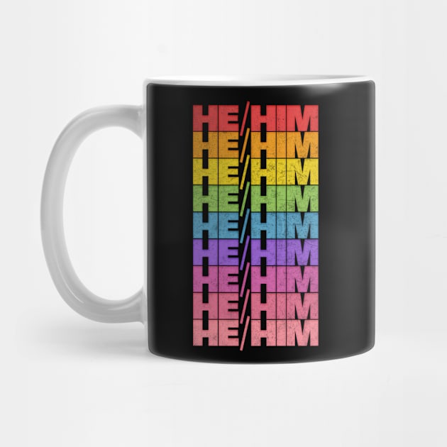 He/Him Pronouns /// Retro Faded Design by DankFutura